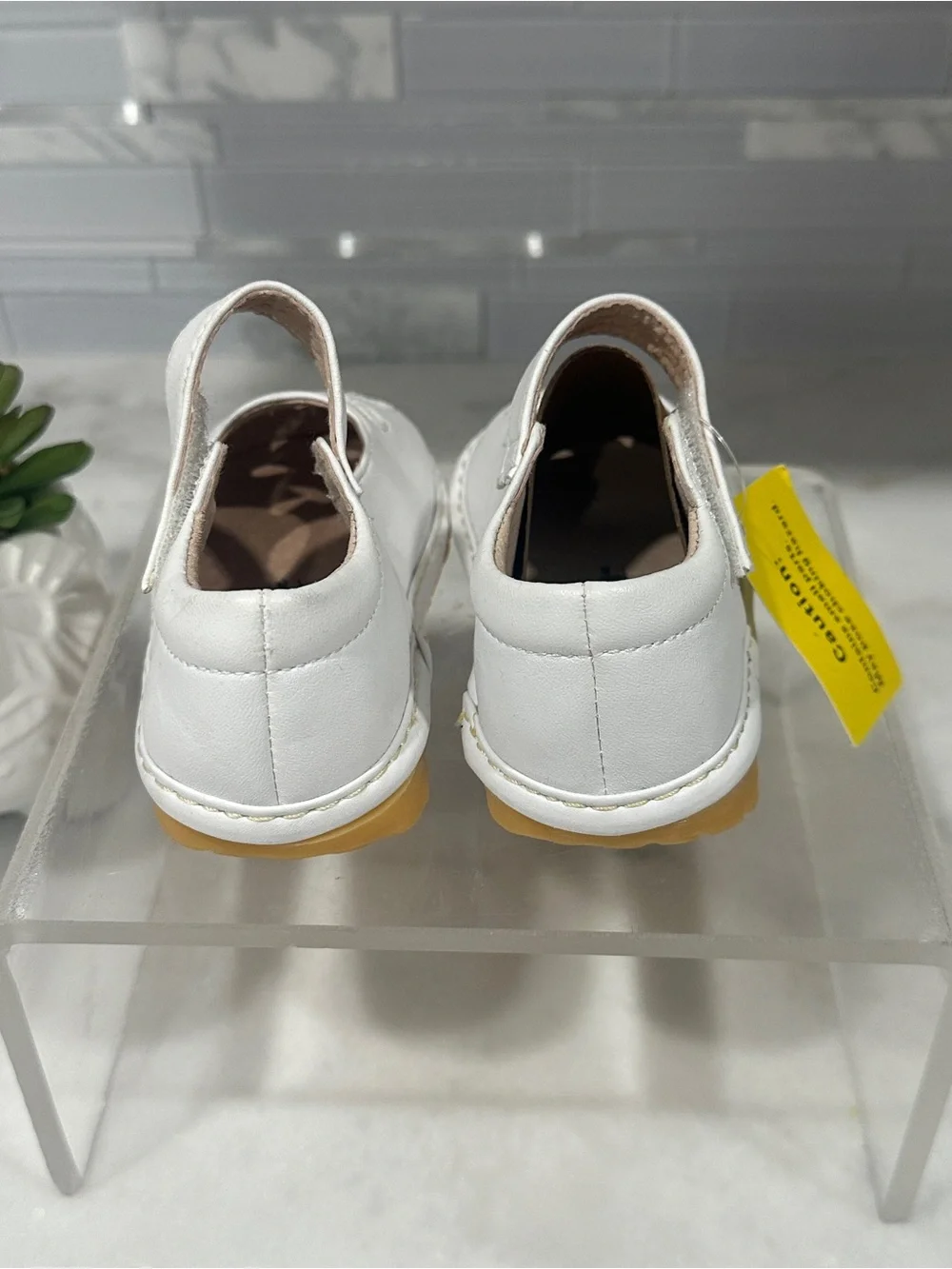 Little Mae’s Boutique Mary Jane White Flower Toddler Size 6 | 100% Leather | NWT